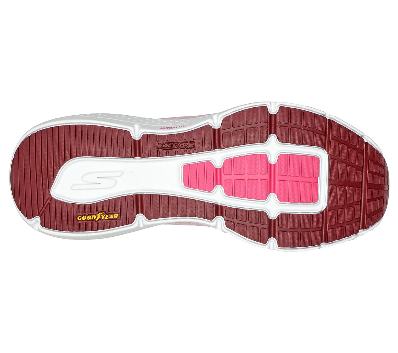 GO RUN PURE 3, PPINK Footwear Bottom View