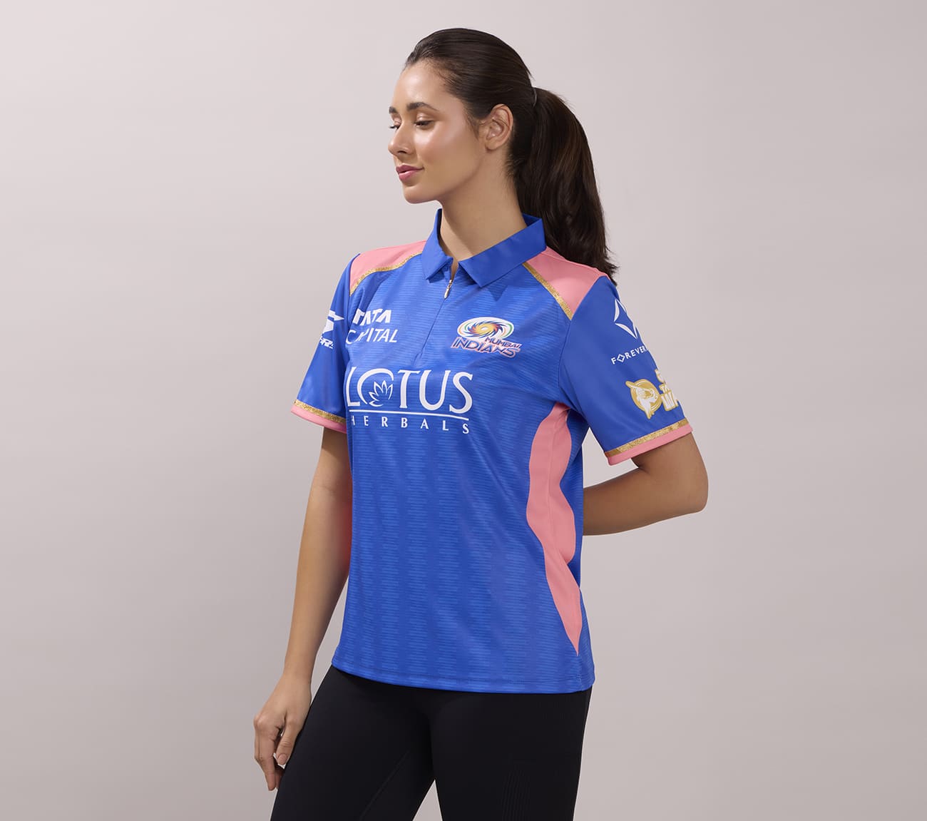 MUMBAI INDIANS WPL FAN JERSEY 2026, NVY/WHT/LT. BLUE