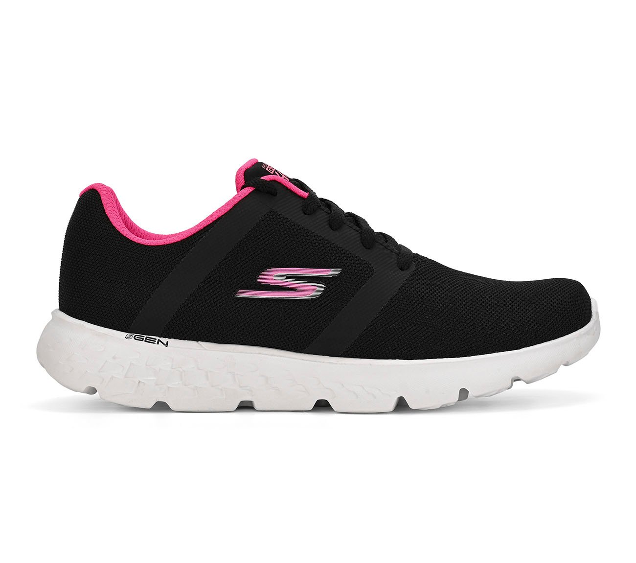 GO RUN 400, BLACK/PINK Footwear Lateral View
