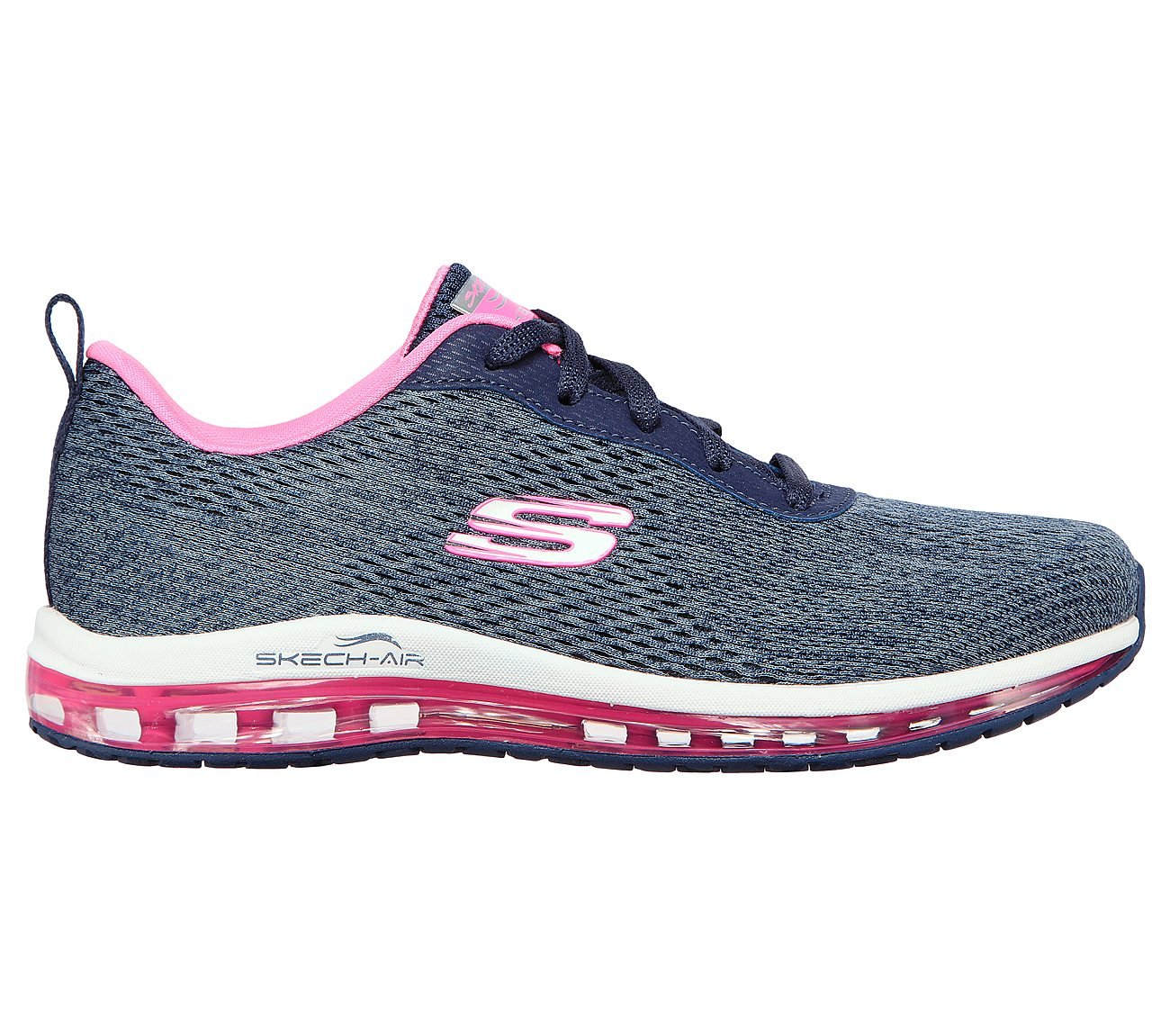 SKECH-AIR ELEMENT-CINEMA, NAVY/HOT PINK Footwear Right View