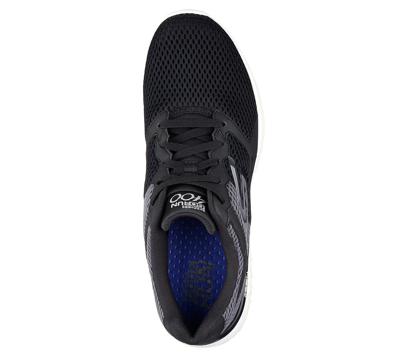 GO RUN 400, BLACK/WHITE Footwear Top View