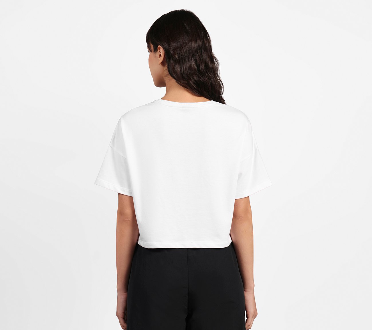 DROP SHOULDER BADGE T-SHIRT, WHITE Apparels Left View