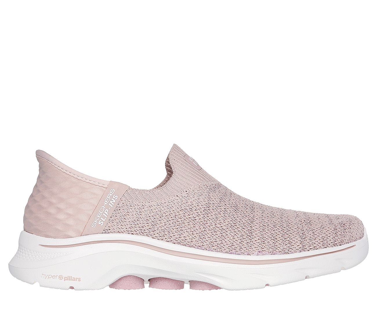 SKECHERS SLIP-INS: GO WALK 7 - SPRINGTIME, LT.PINK Footwear Lateral View
