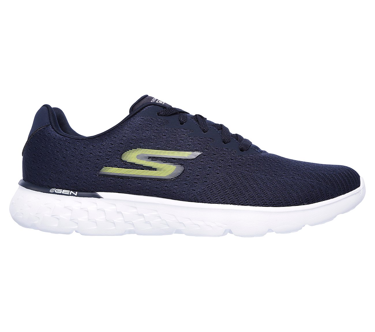 GO RUN 400, NAVY/LIME Footwear Lateral View