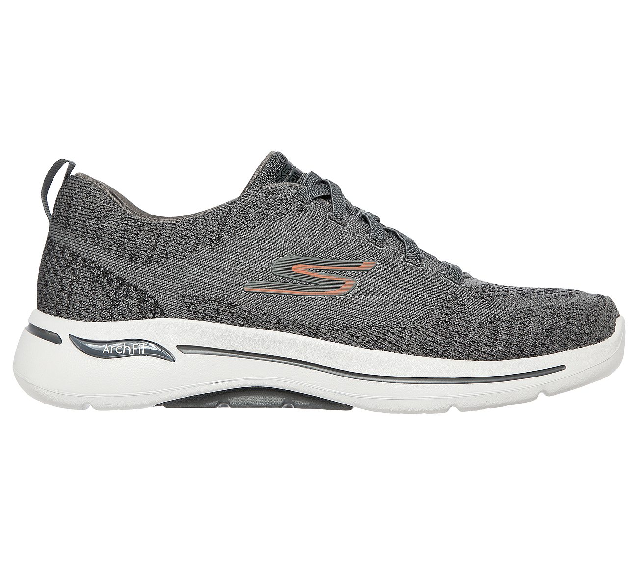 Skechers Charcoal Go Walk Arch Fit Grand Select Mens Lace Up Shoes ...