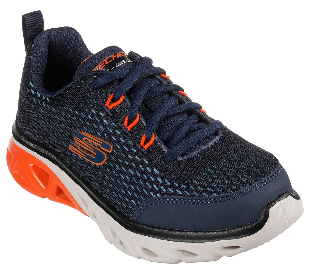 GLIDE-STEP SPORT - WAVE HEAT, NAVY/ORANGE Footwear Lateral View