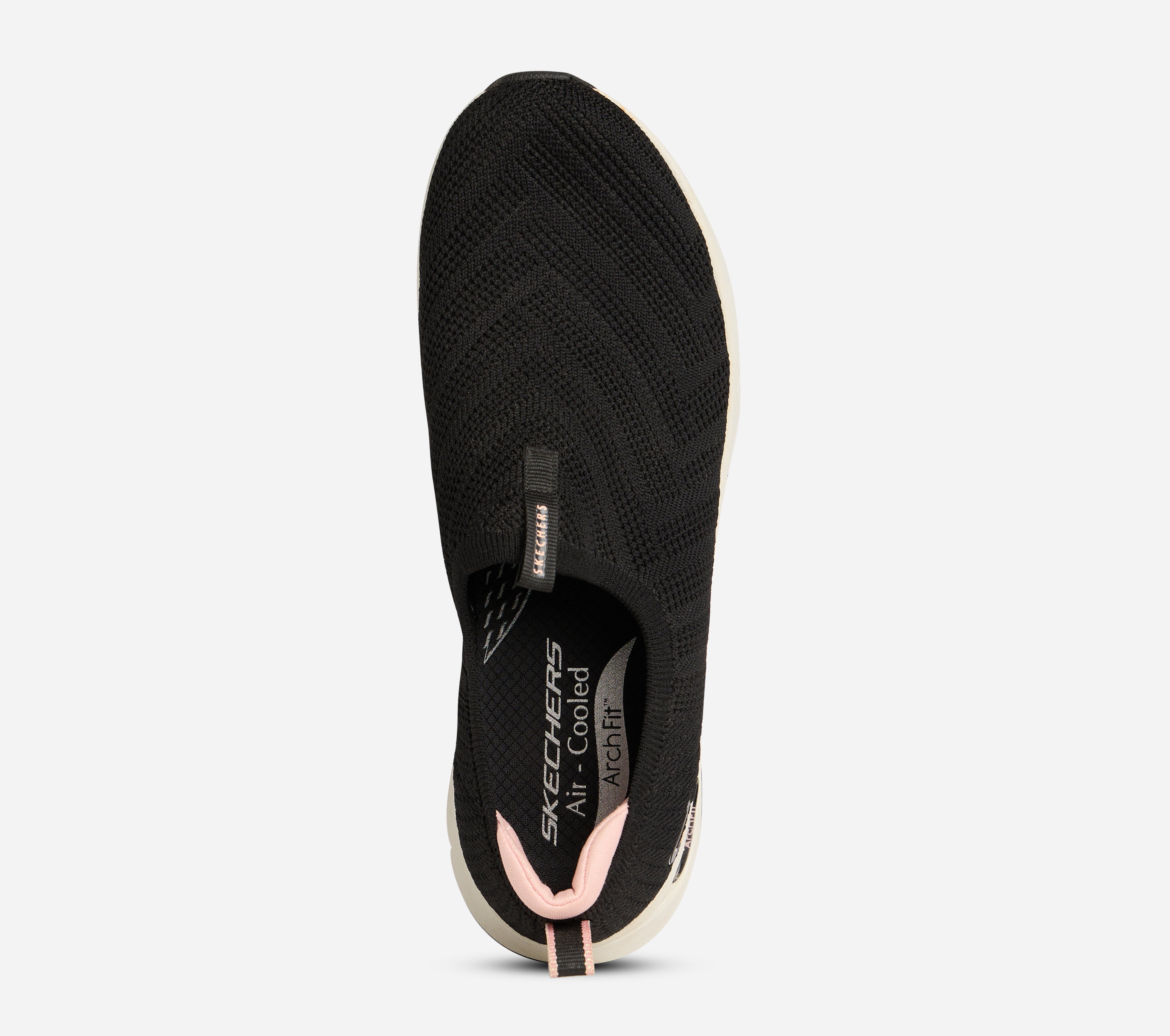 SKECH-AIR ARCH FIT - TOP PICK, BLACK/LIGHT PINK Footwear Bottom View