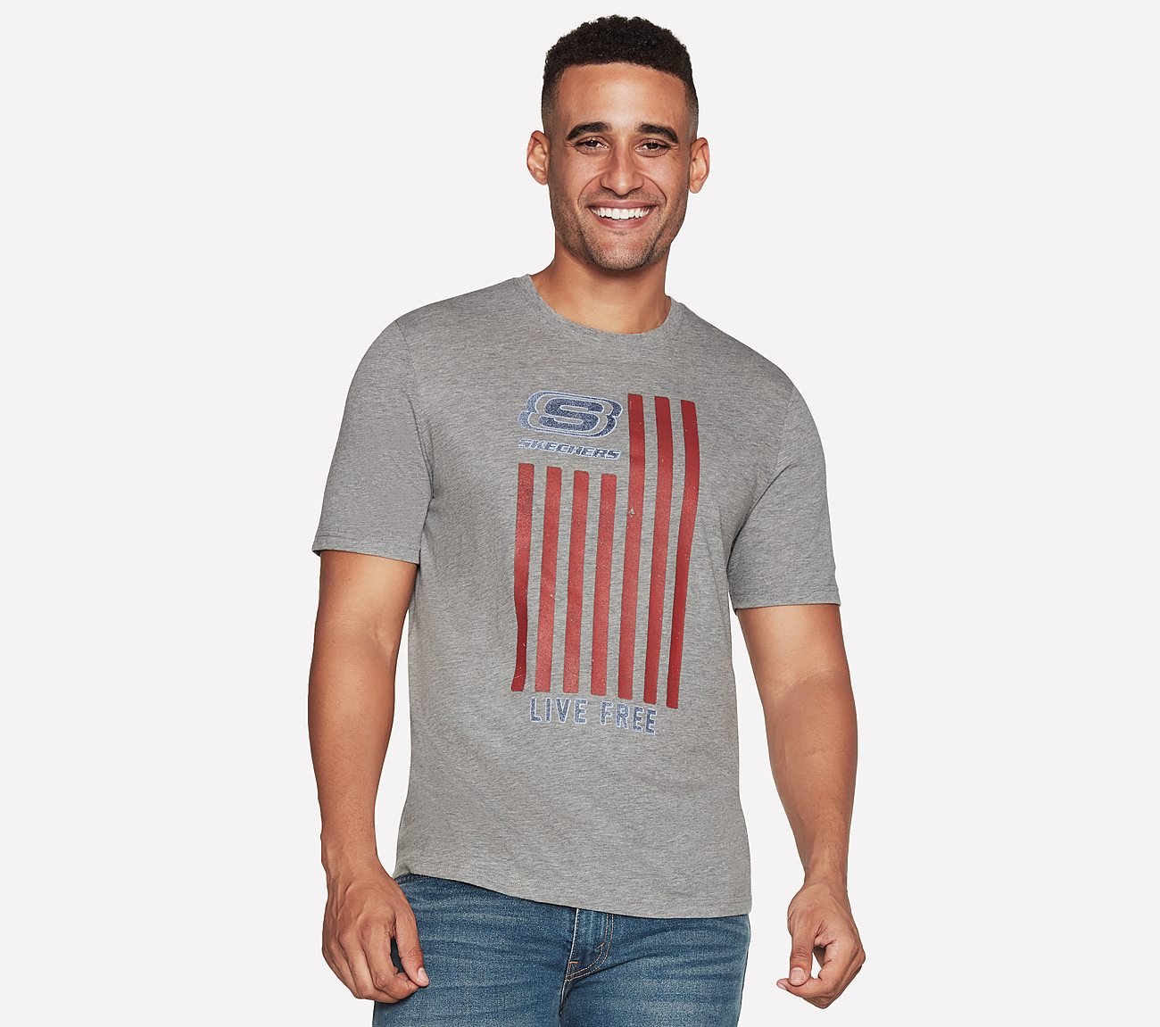 LIVE FREE T-SHIRT, LIGHT GREY Apparels Lateral View