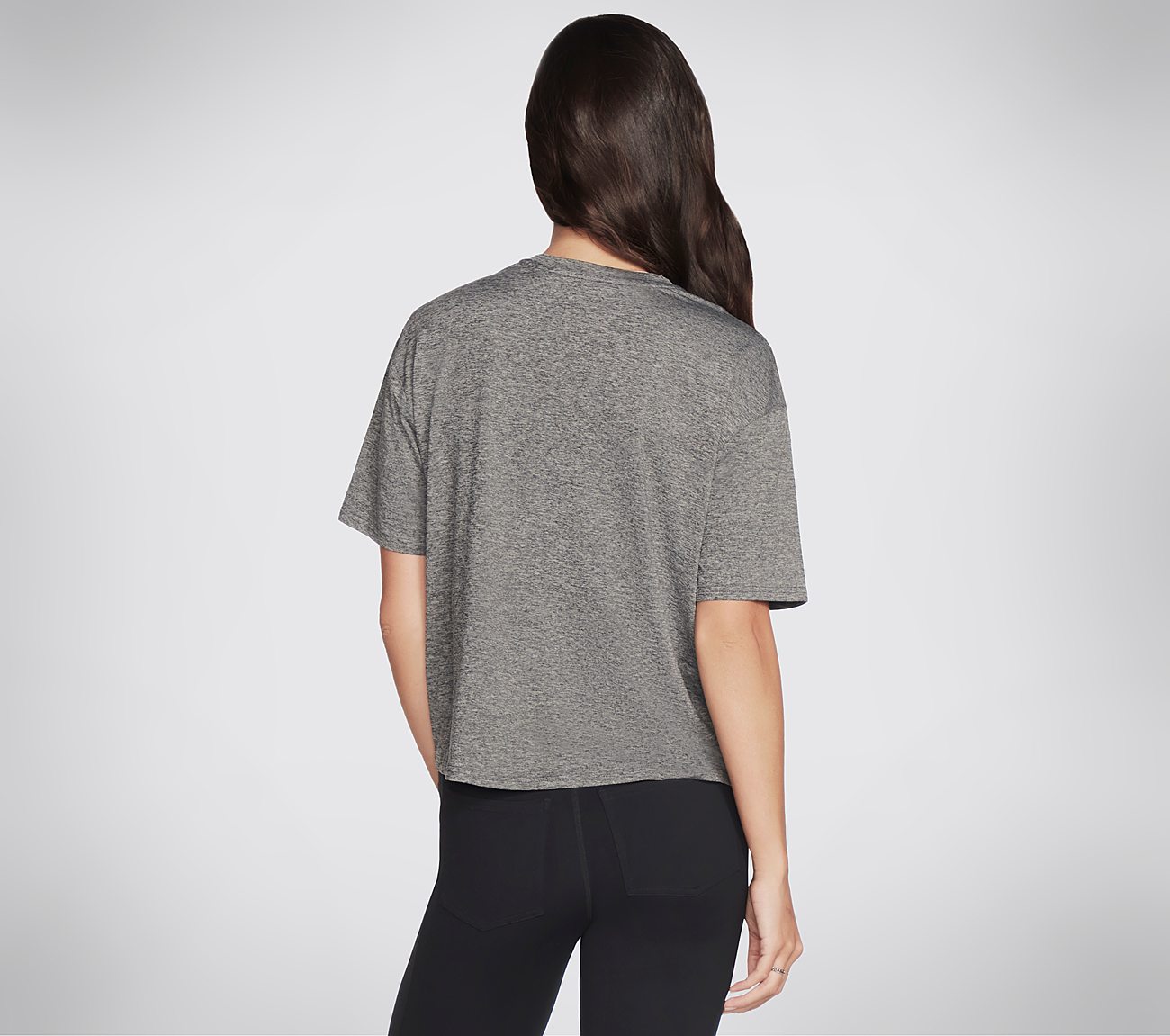 SKECHERS BLOCK TEE, BBBBLACK Apparel Top View