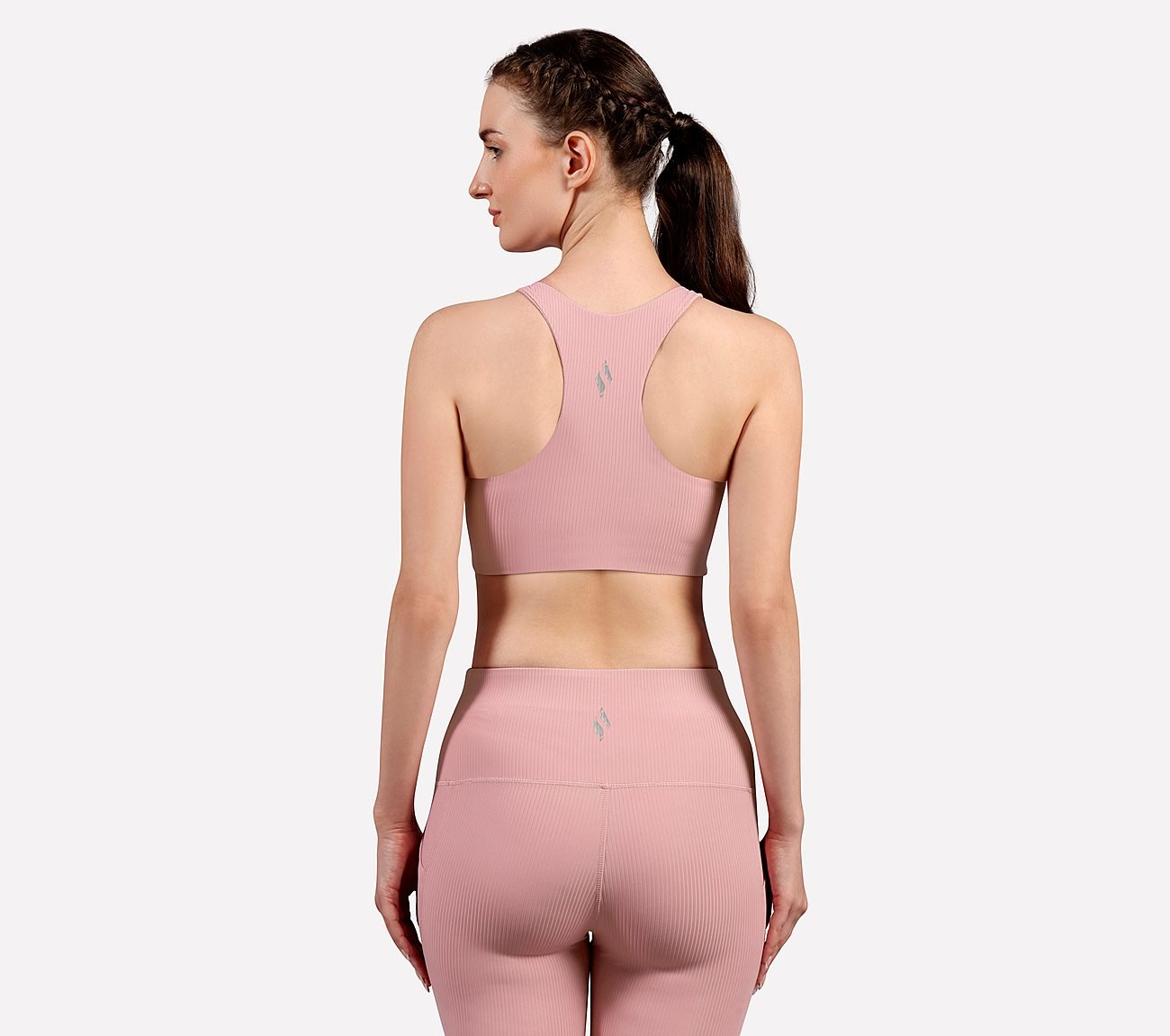 VERTICAL PATTERN SPORTS BRA, WHITE/PINK/MINT Apparels Left View