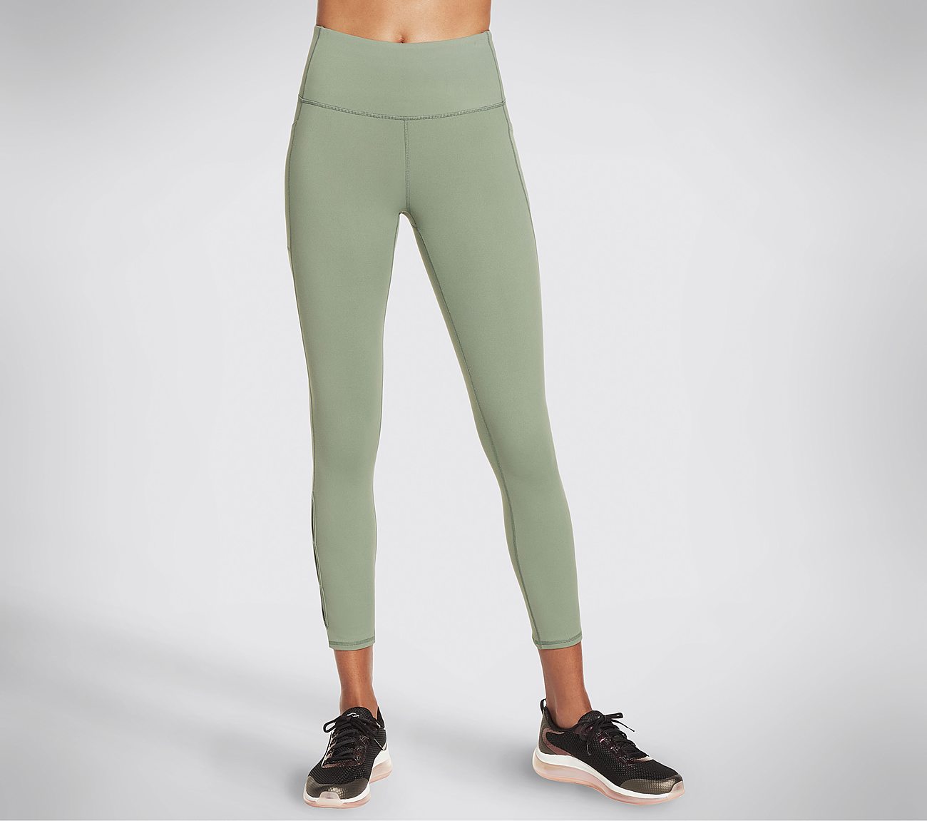GOFLEX SLIT HW 7/8 LEGGING, LIGHT GREEN