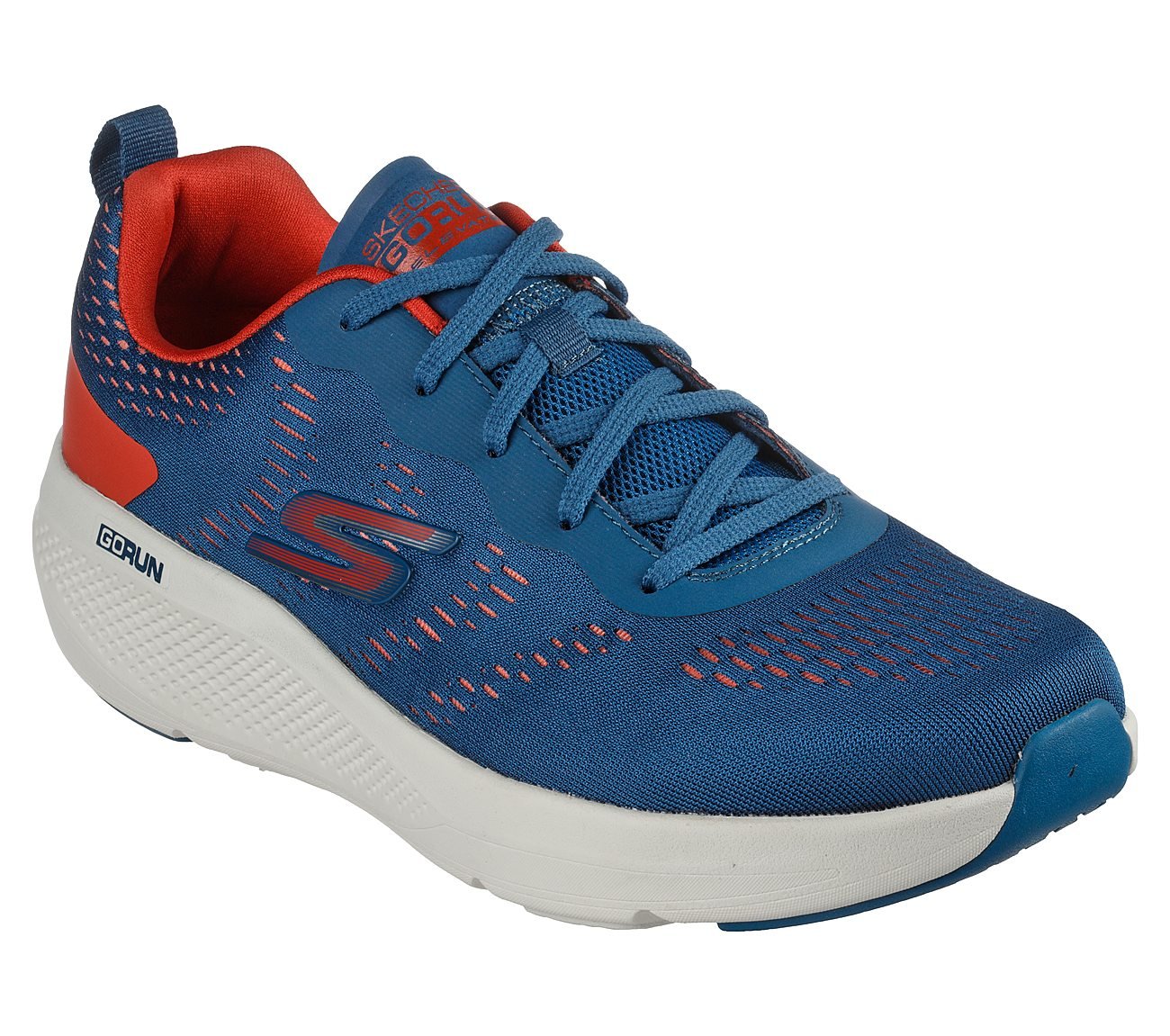 GO RUN ELEVATE, BLUE/ORANGE Footwear Lateral View