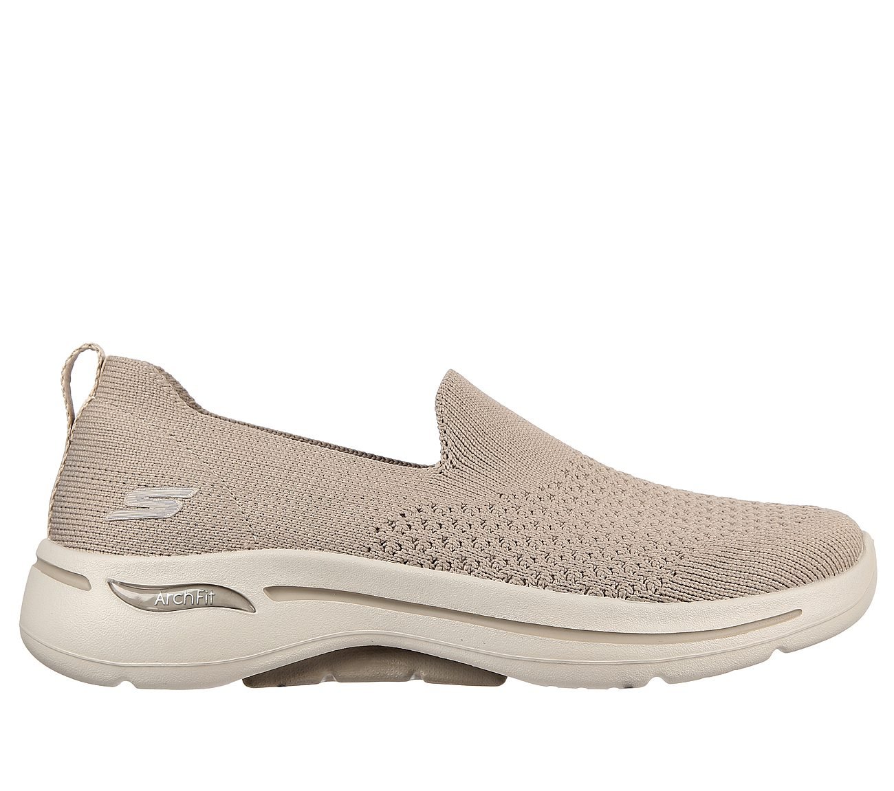 Skechers Taupe Go Walk-Arch-Fit-D Womens Slip On Shoes - Style ID ...