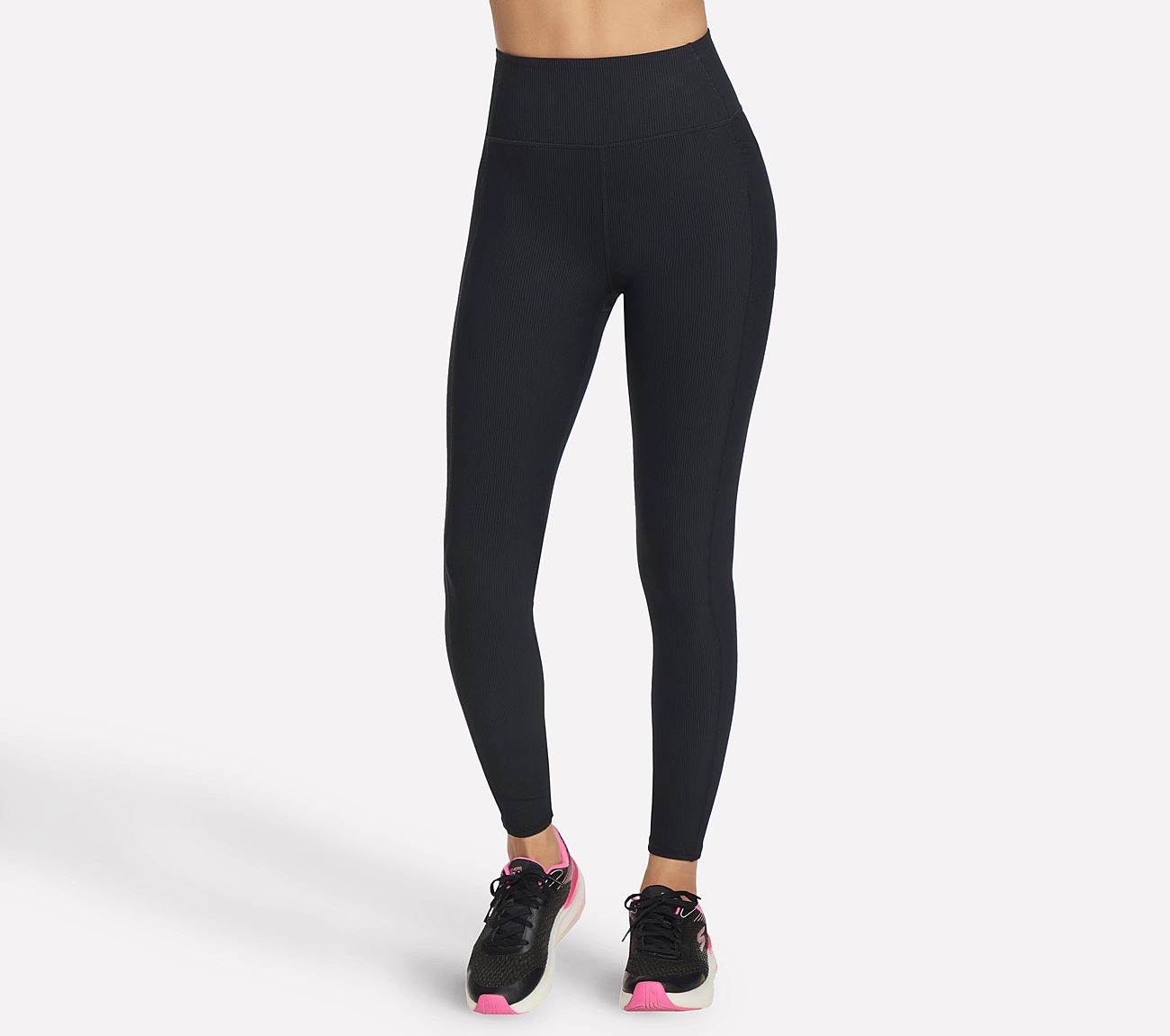 スケッチャーズ SKECHERS Goflex Rib Fleece High-Waist Leggings レディース パンツ ズボン Black 取寄) スケッチャーズ レディース ゴー ウォーク リブド ハイ ウェスト