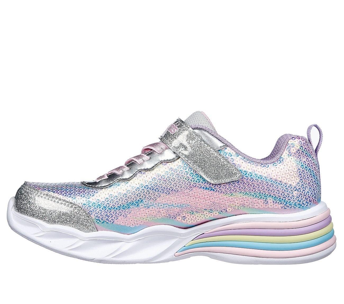SWEETHEART LIGHTS -LETS SHINE, SILVER/MULTI Footwear Left View
