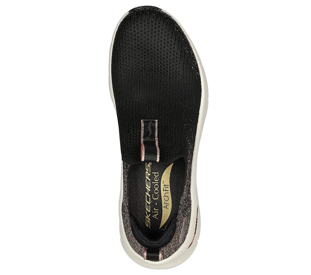 ARCH FIT D'LUX, BLACK/ROSE GOLD Footwear Top View