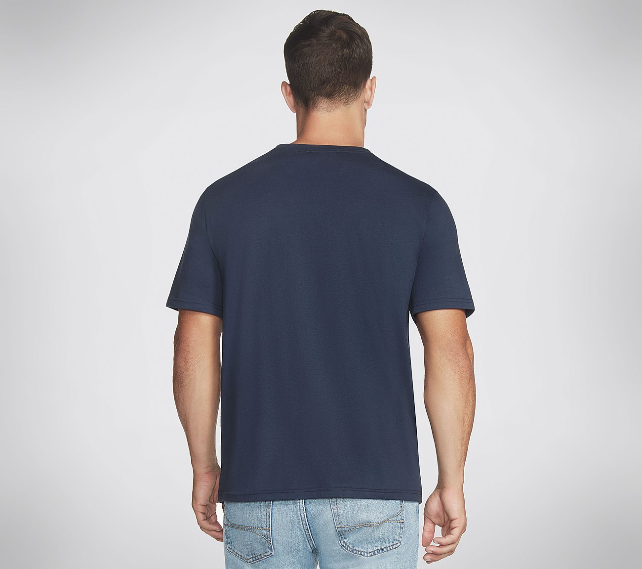 SPLIT TRIPLE S HALFTONE CREW, NNNAVY Apparels Top View