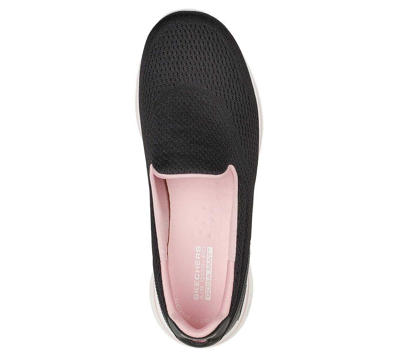 GO WALK 5 - OCEAN SPARKLE, BLACK/LIGHT PINK Footwear Top View