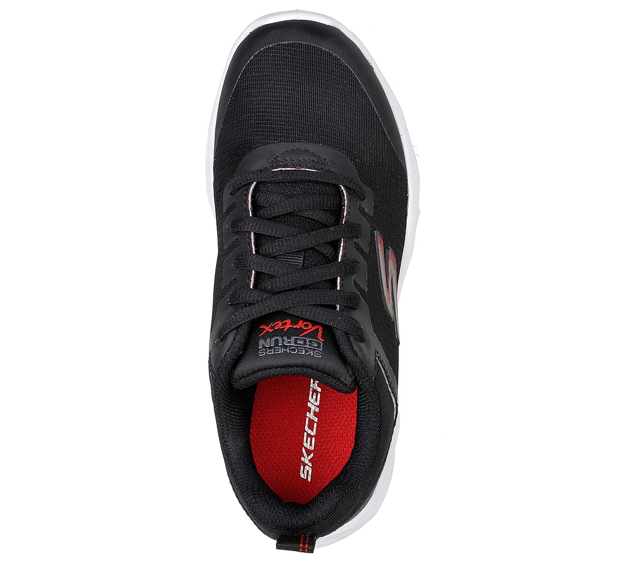 GO RUN VORTEX - STORM, BLACK/RED Footwear Top View