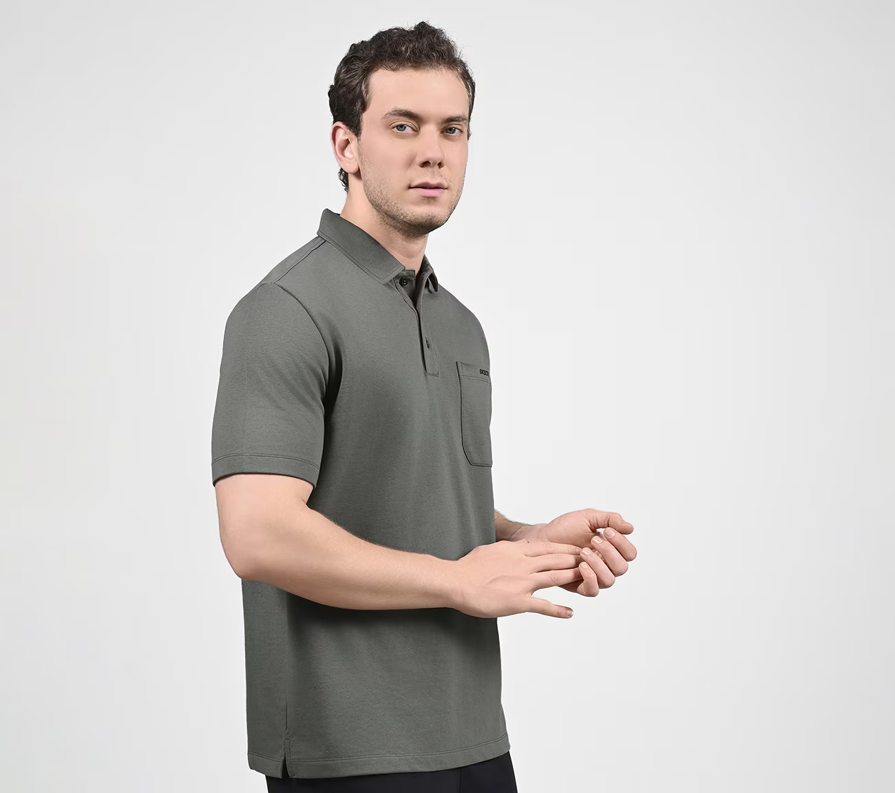 EARTH TERRY POLO, PURPLE/GREY Apparels Bottom View