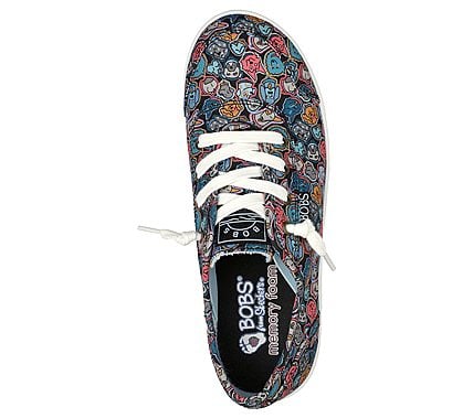 BOBS B CUTE - PEP-WALK, BLACK/MULTI Footwear Top View