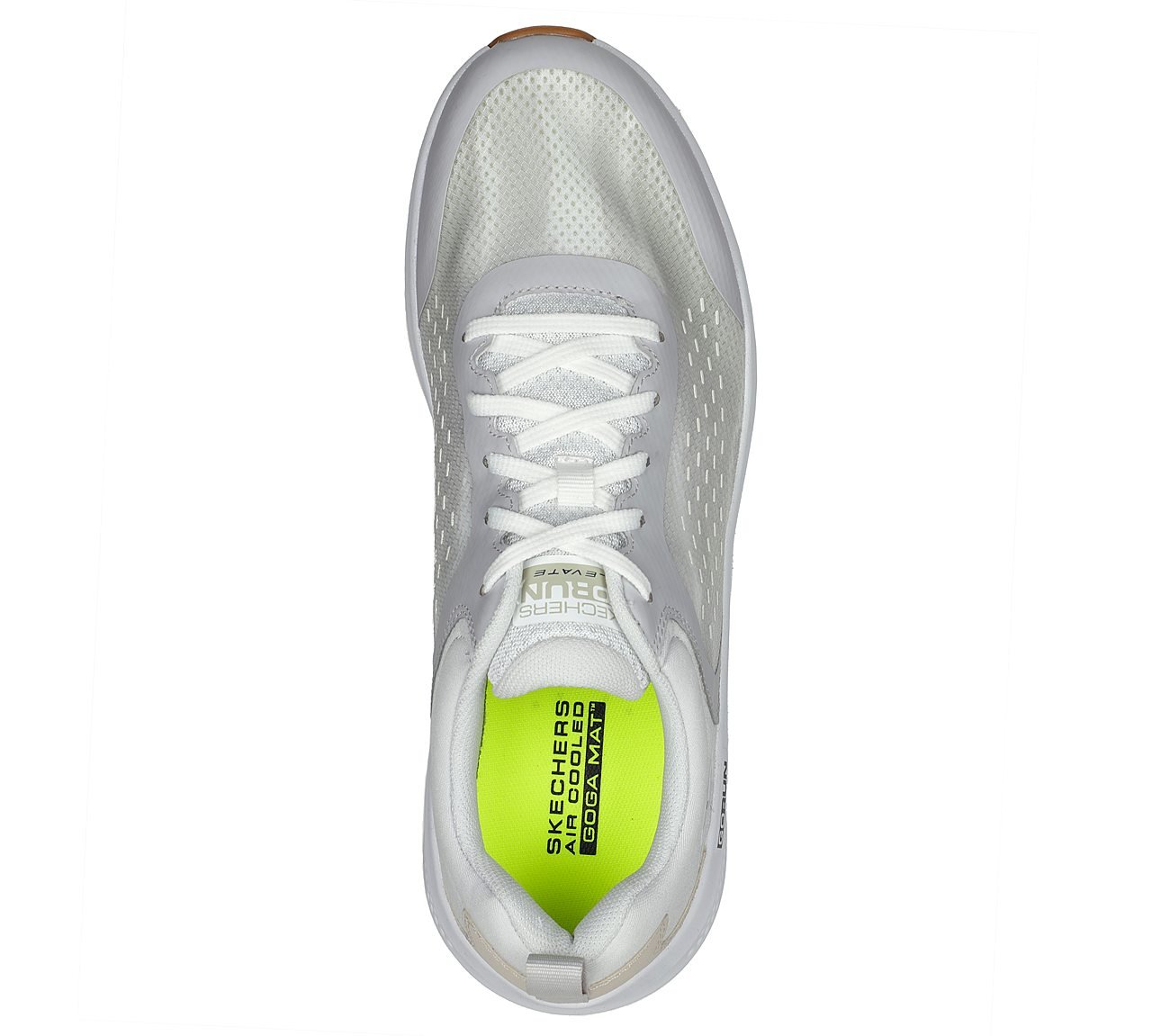 GO RUN ELEVATE, WHITE/GREY Footwear Top View