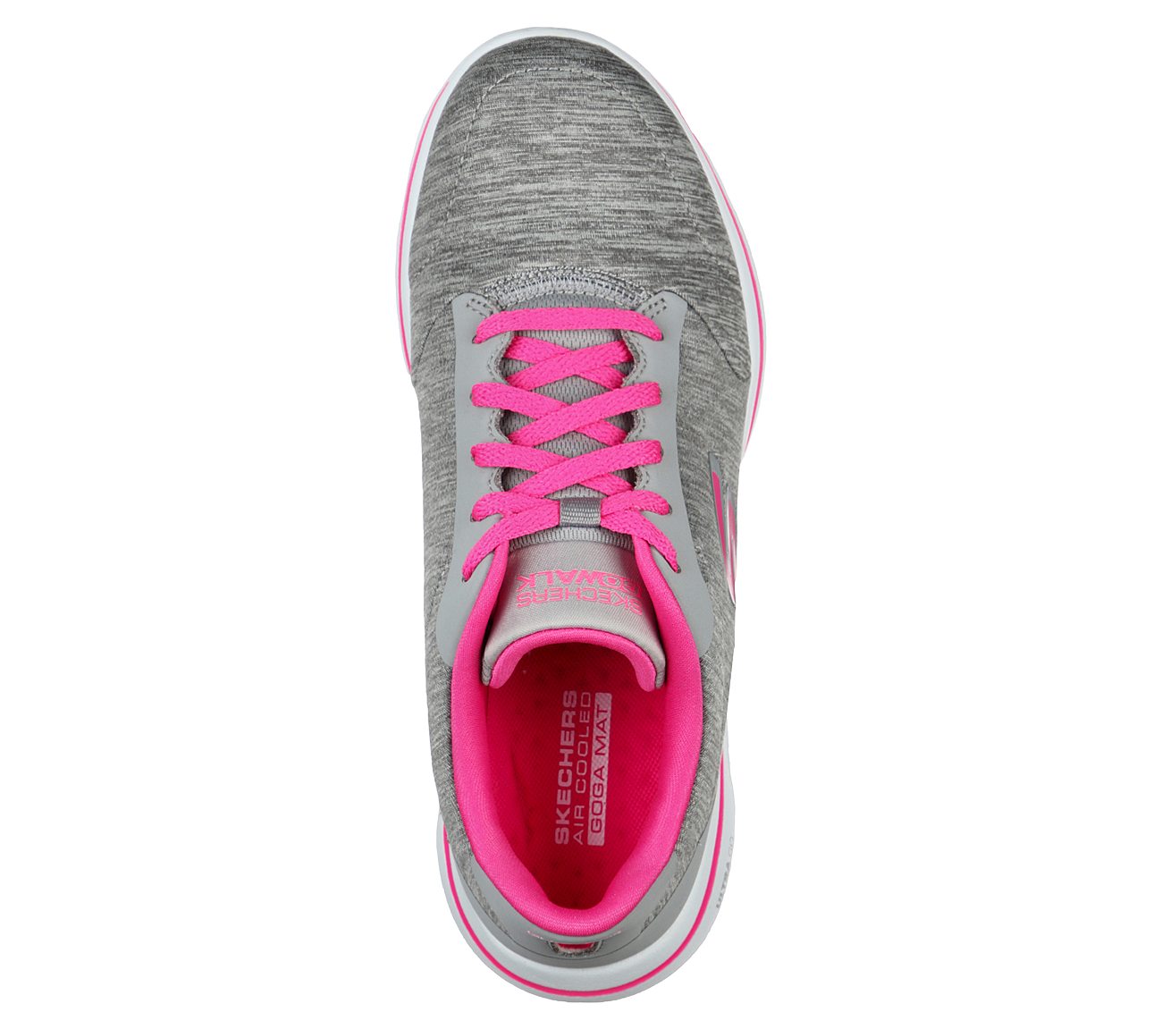 GO WALK 5-TRUE, GREY/PINK Footwear Top View