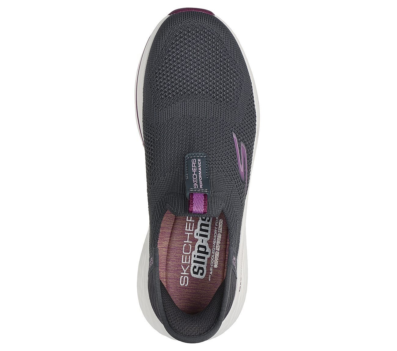 MAX CUSHIONING ELITE 2.0 - ET, CHARCOAL /BURGUNDY Footwear Top View