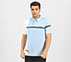 CUT AND SEW POLO, CHARCOAL/LT. BLUE