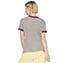 BOBS HEART STRIPES RINGER T-SHIRT, GREY Apparels Top View