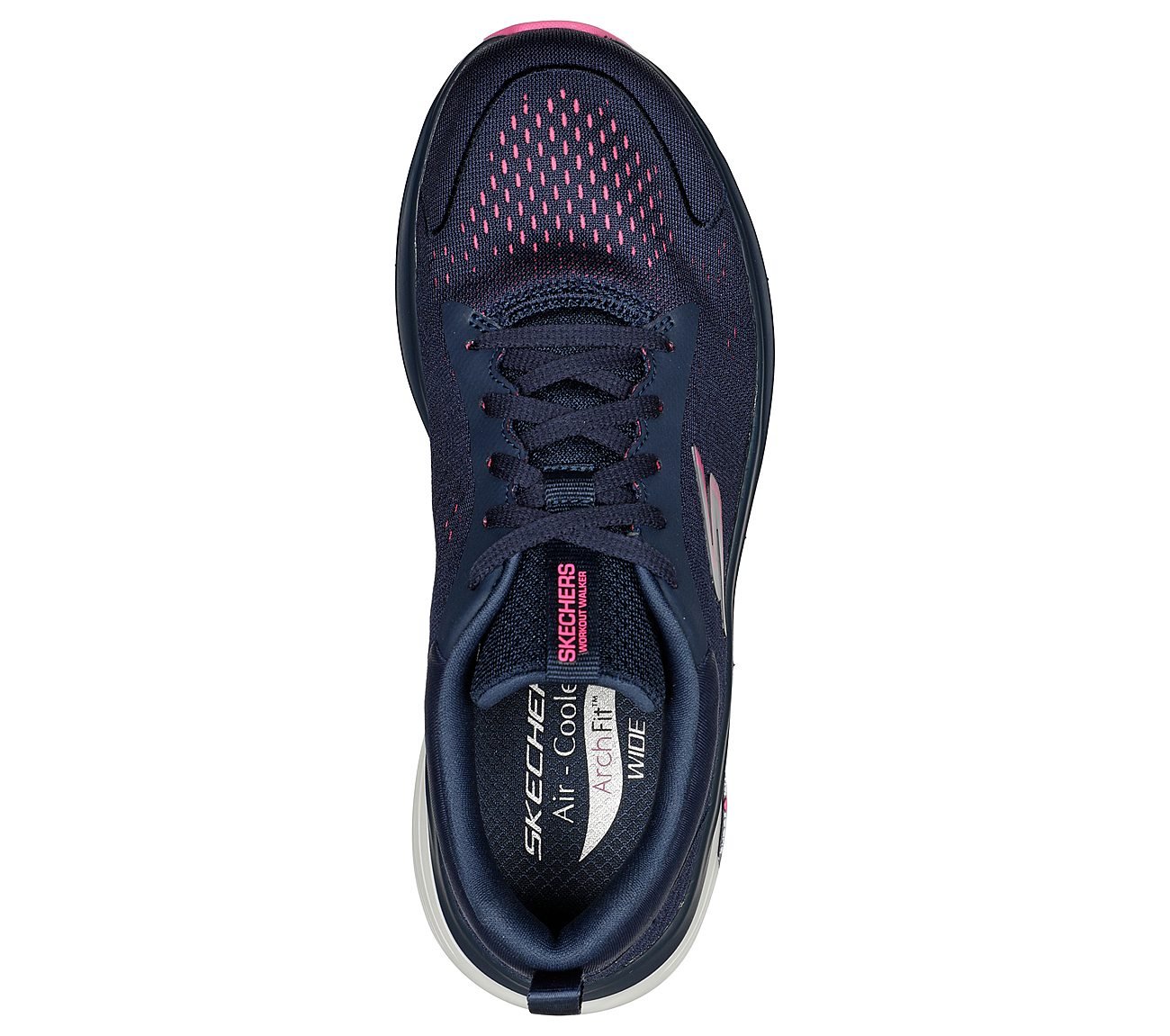 GO WALK WORKOUT WALKER -OUTPA, NAVY/HOT PINK Footwear Top View