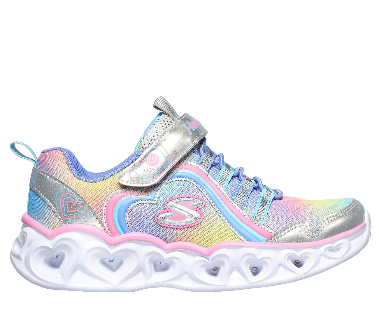 HEART LIGHTS - RAINBOW LUX, SILVER/MULTI Footwear Lateral View