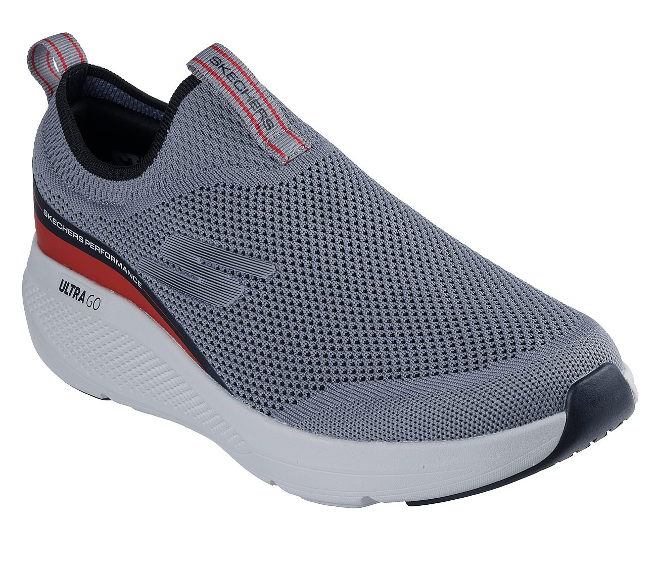 GO RUN ELEVATE - UPLIFT, GRAY/RED Footwear Right View
