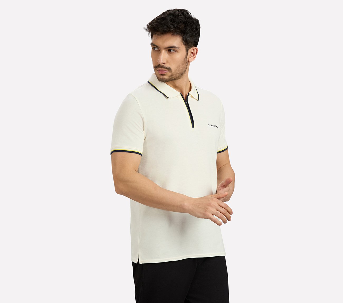 MULTI TONE TIPPING POLO, WHITE