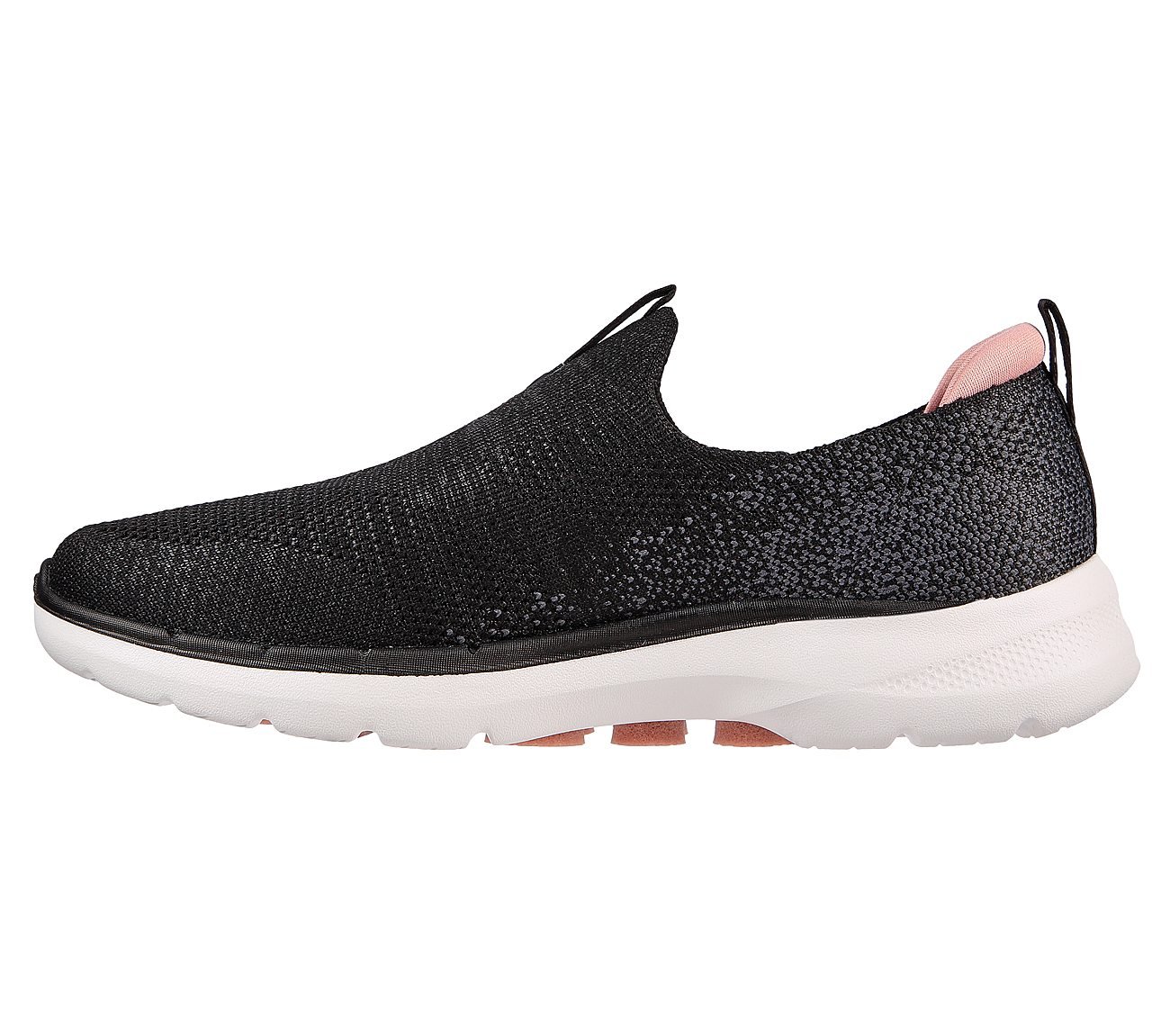 Skechers Black/Pink Go Walk 6 Glimmering Walking Shoes For Women ...