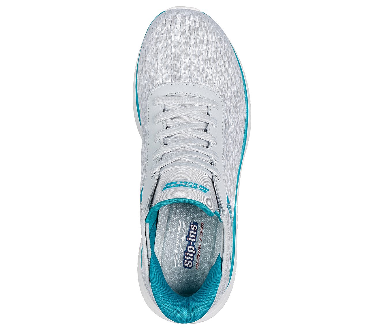 BOBS SQUAD CHAOS-STROKEOFLUCK, LIGHT GREY Footwear Top View