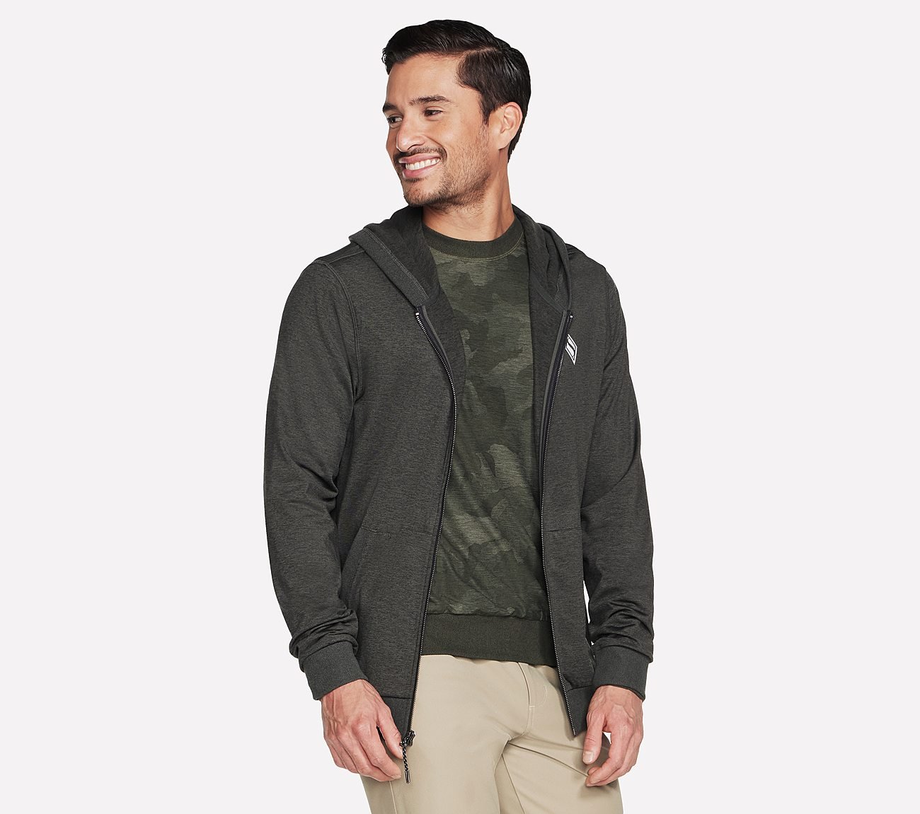 SKECH KNITS ULTRA GO FULL ZIP, OOLIVE Apparels Bottom View