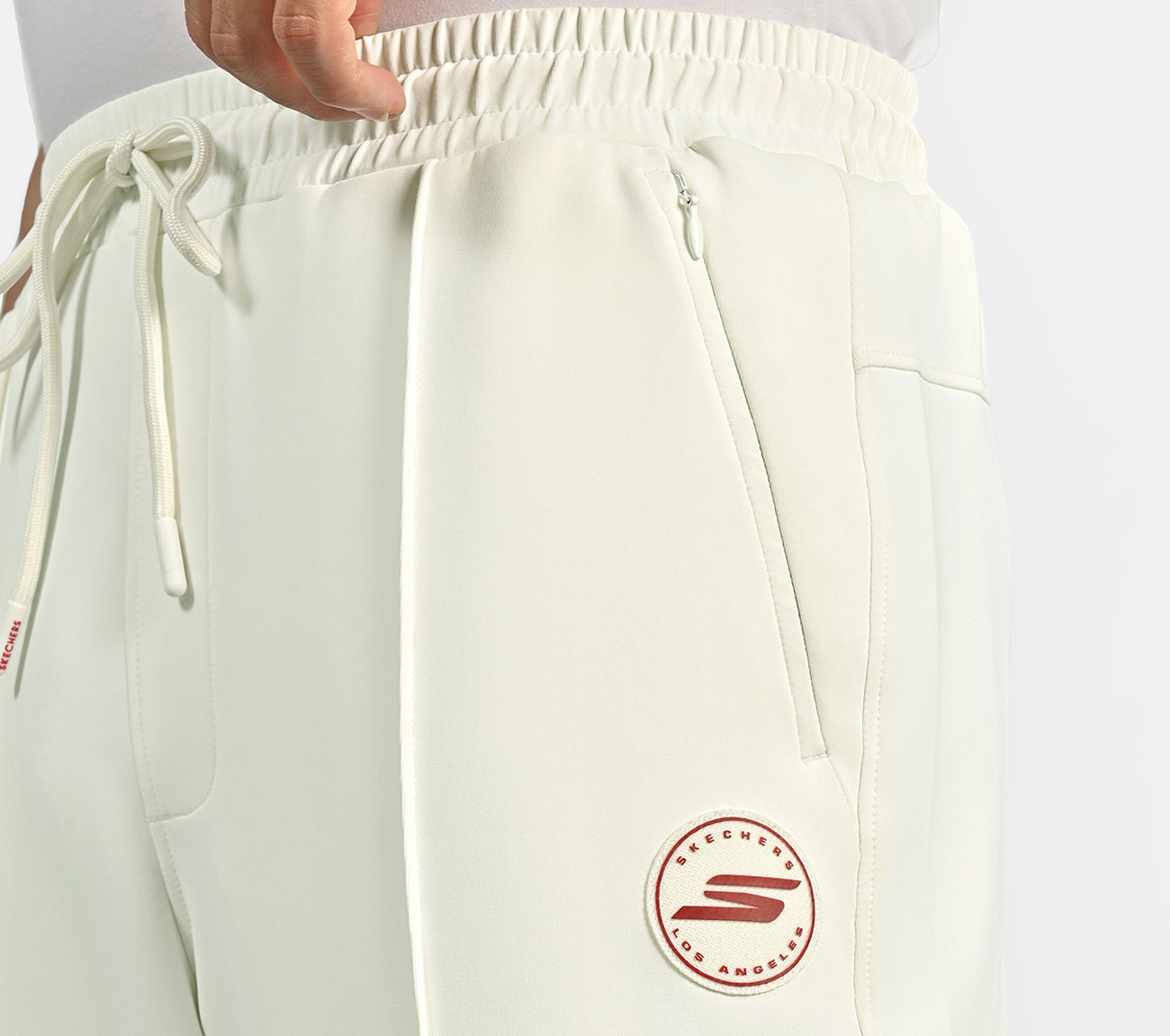 CRICKET PINTUCK JOGGER, WHITE Apparel Right View