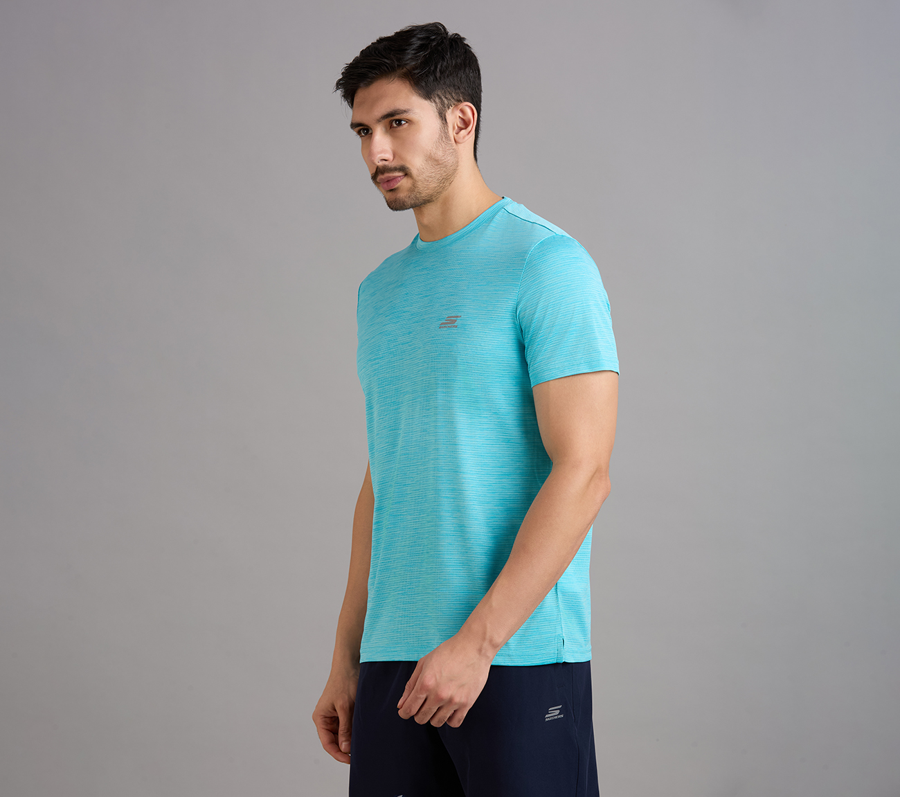 SS LARGE PERFORATED T-SHIRT, TURQUOISE
