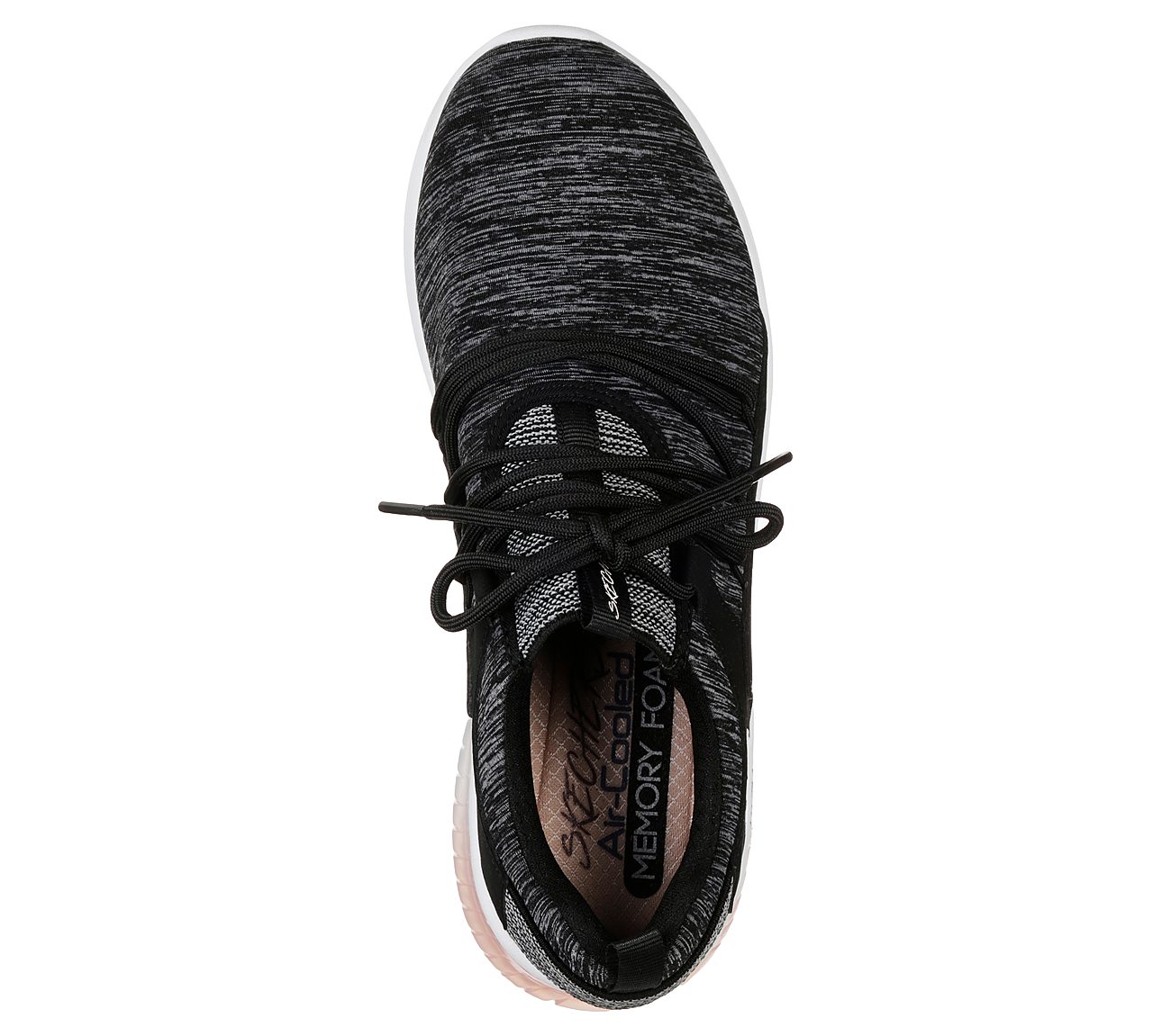 SKECH-AIR ULTRA FLEX-LITE BRE, BLACK/LIGHT PINK Footwear Top View