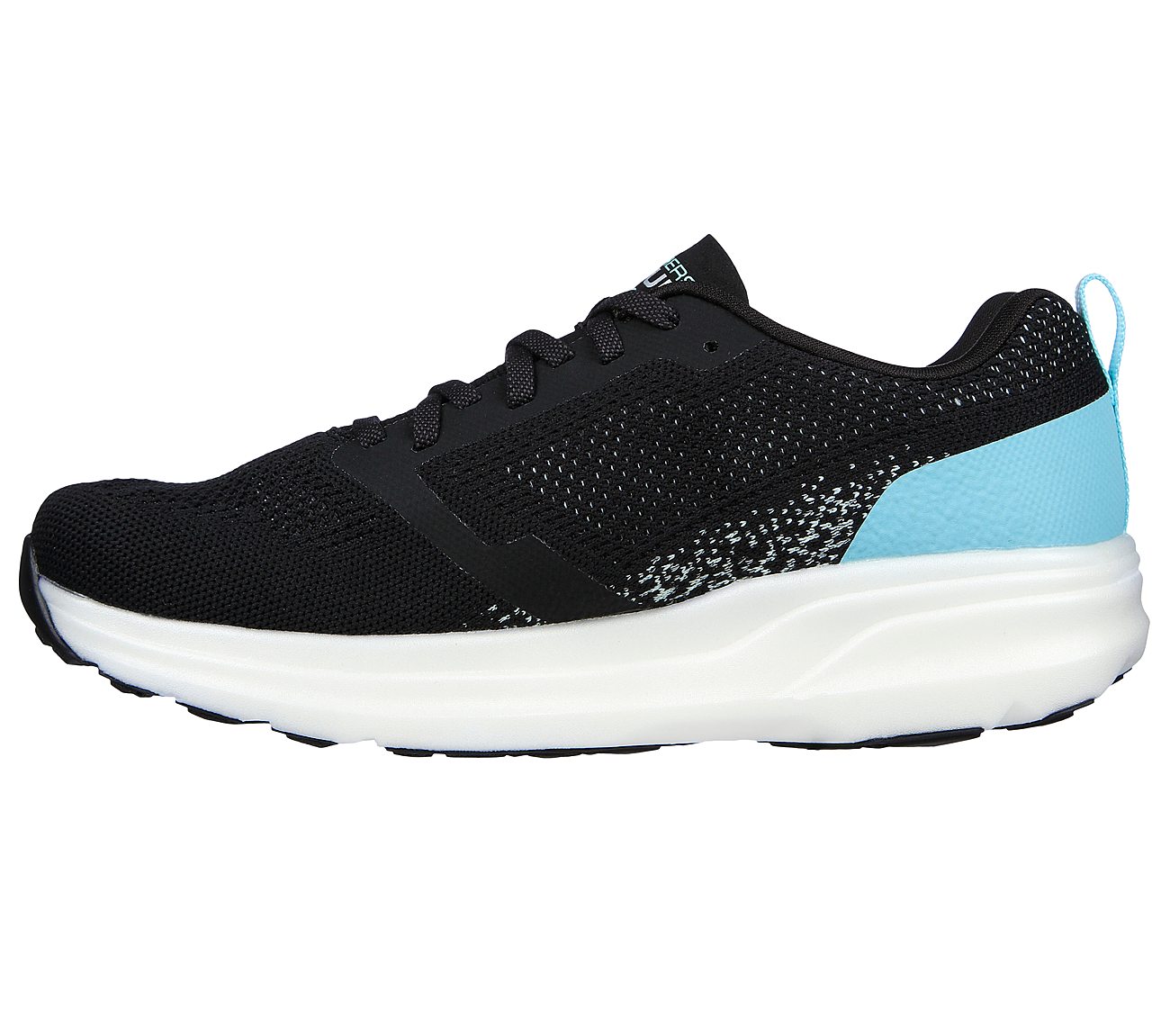 GO RUN RIDE 8, BLACK/TURQUOISE Footwear Left View