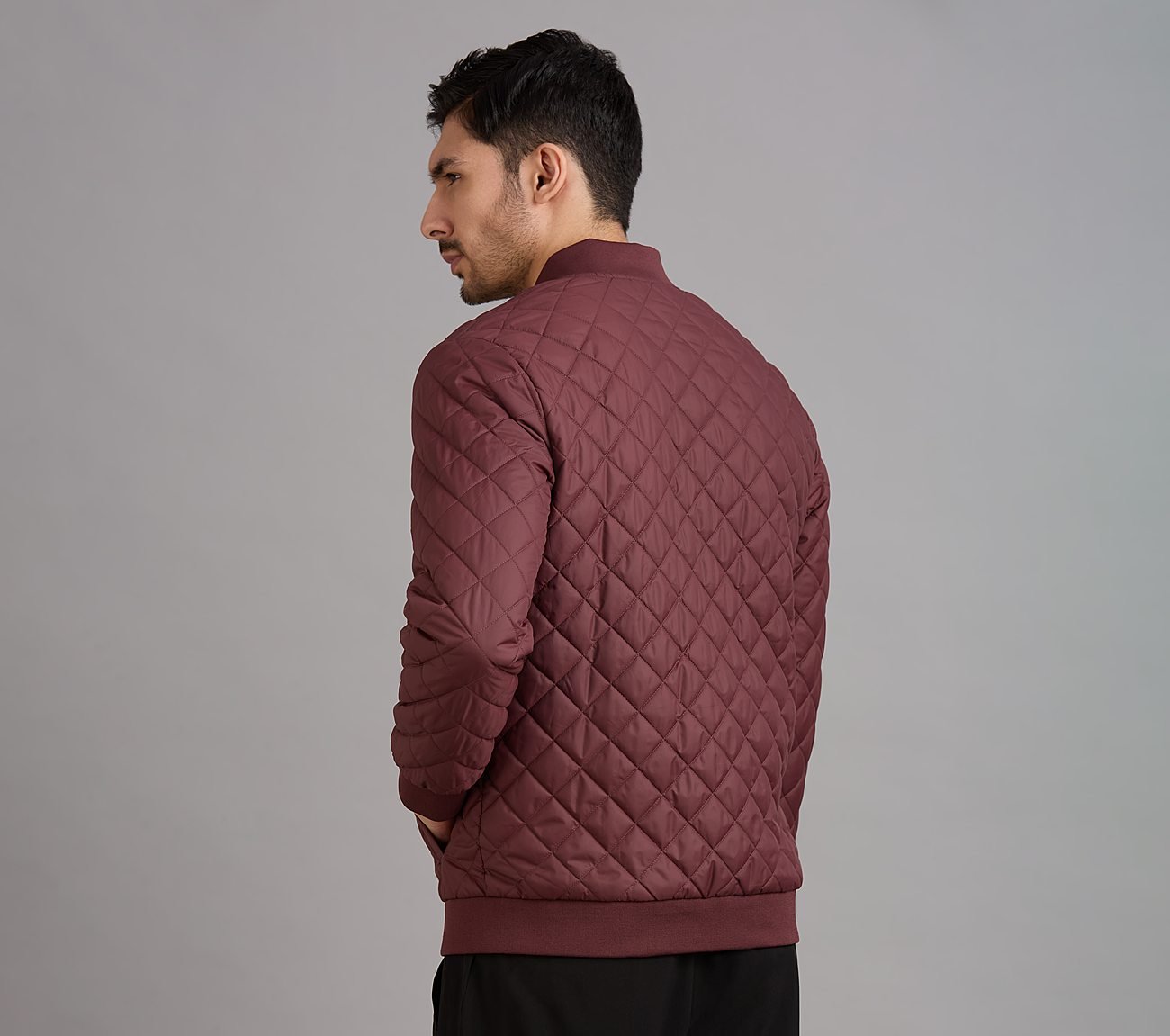 SKECHERS APPLIQUE PUFFER JACK, BURGUNDY/PINK