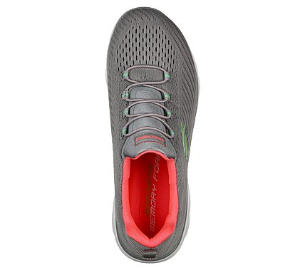 SUMMITS - FAST ATTRACTION, GREY/HOT PINK Footwear Top View