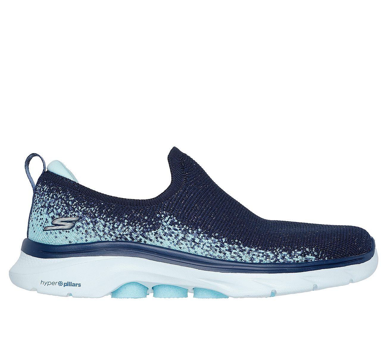 GO WALK 7, NAVY/AQUA Footwear Lateral View