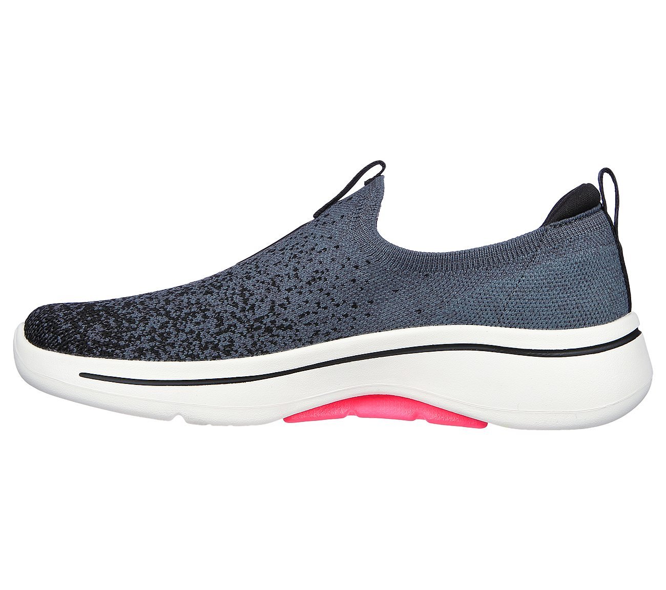 GO WALK ARCH FIT-LUNAR VIEWS, BLACK/HOT PINK Footwear Left View