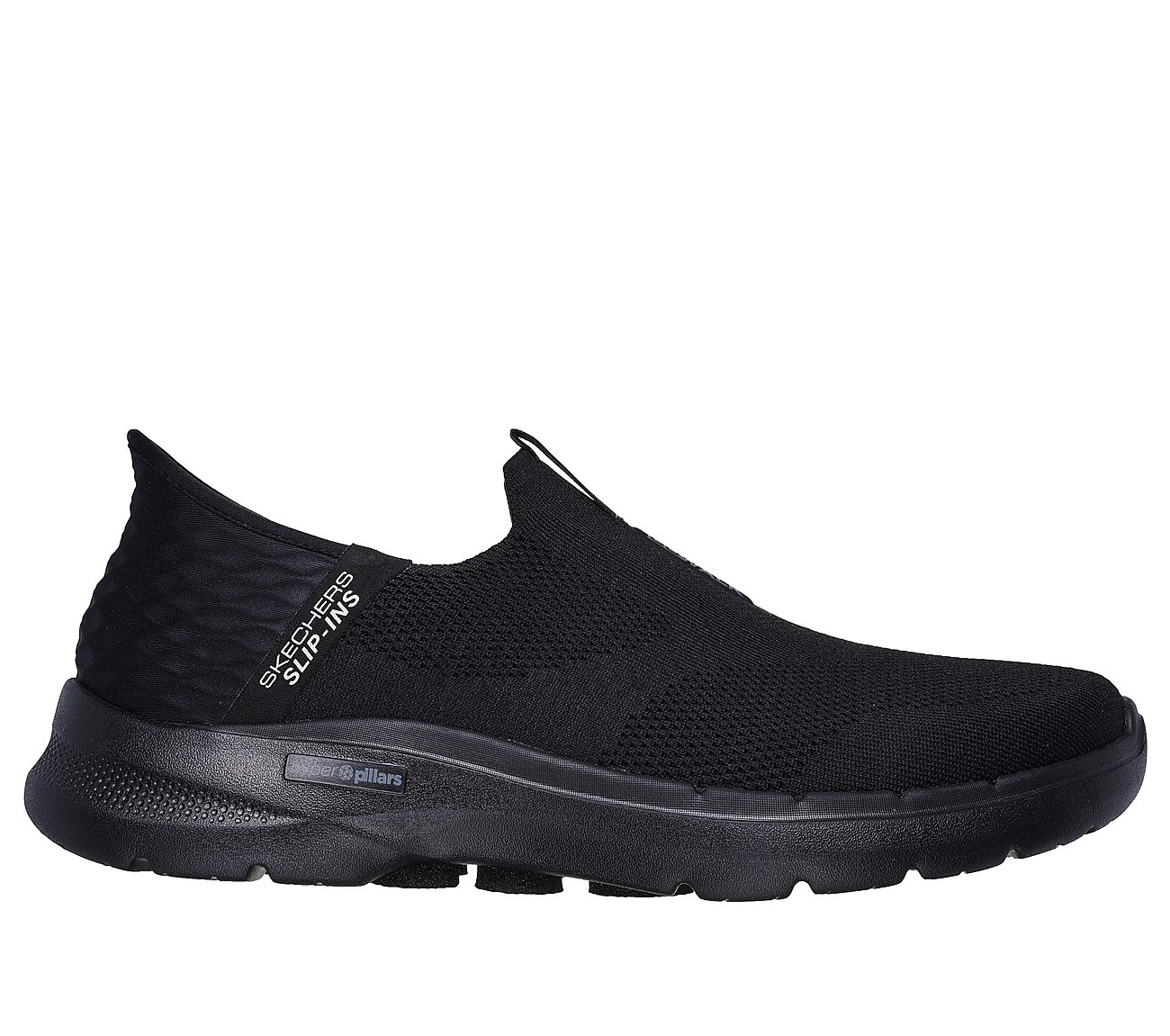 Skechers Slip-ins: GO WALK 6 - Easy On, BBLACK Footwear Lateral View