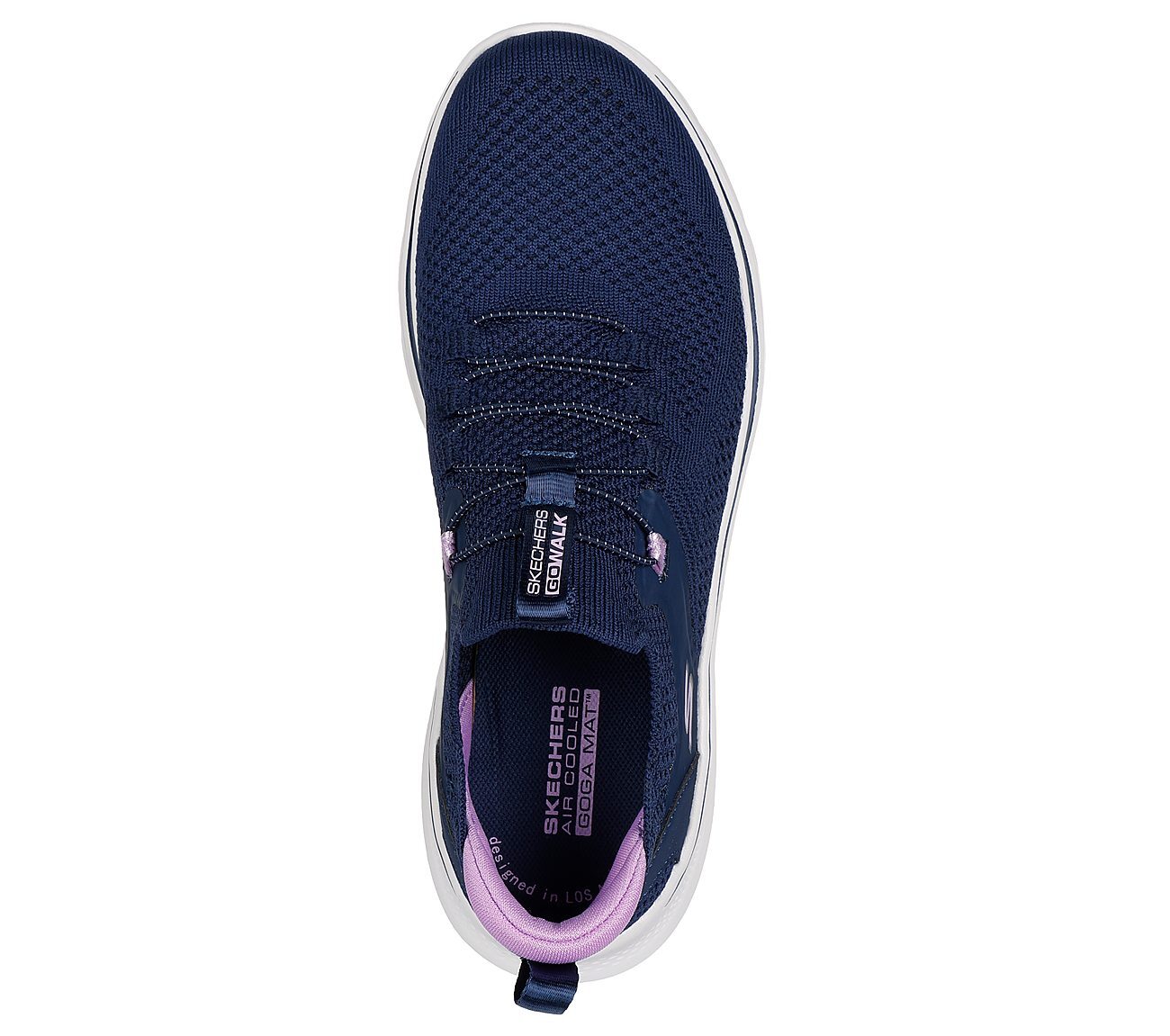 GO WALK 7 - ABIE, NAVY/LAVENDER Footwear Top View