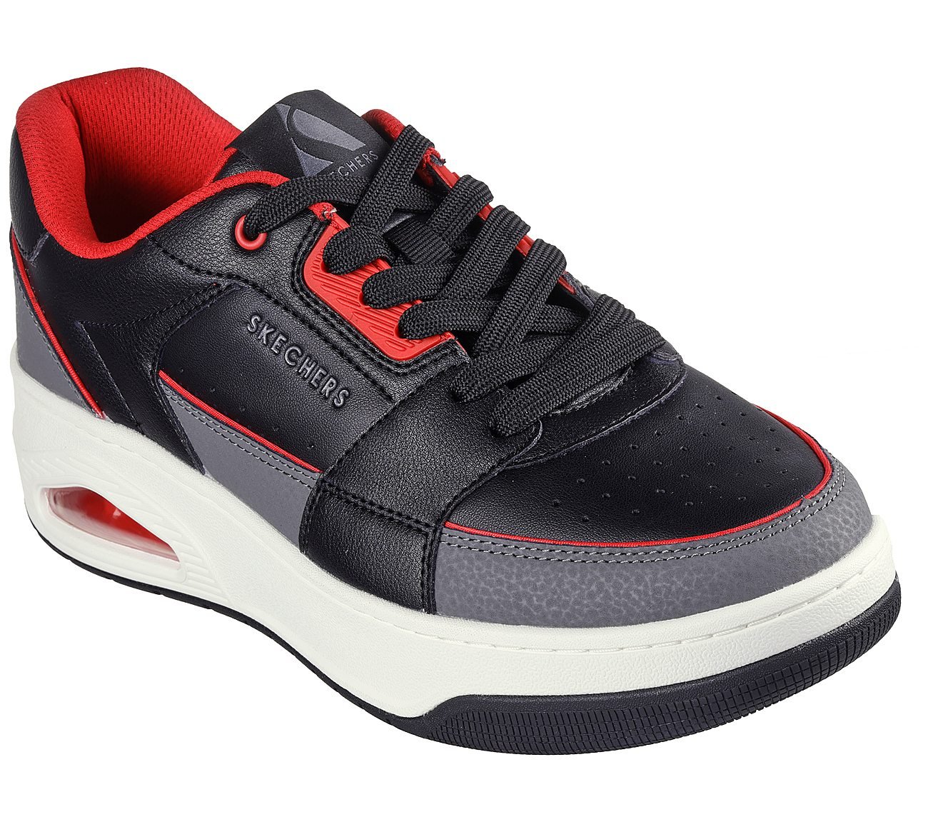 UNO COURT - LOW-POST, BLACK/RED Footwear Left View