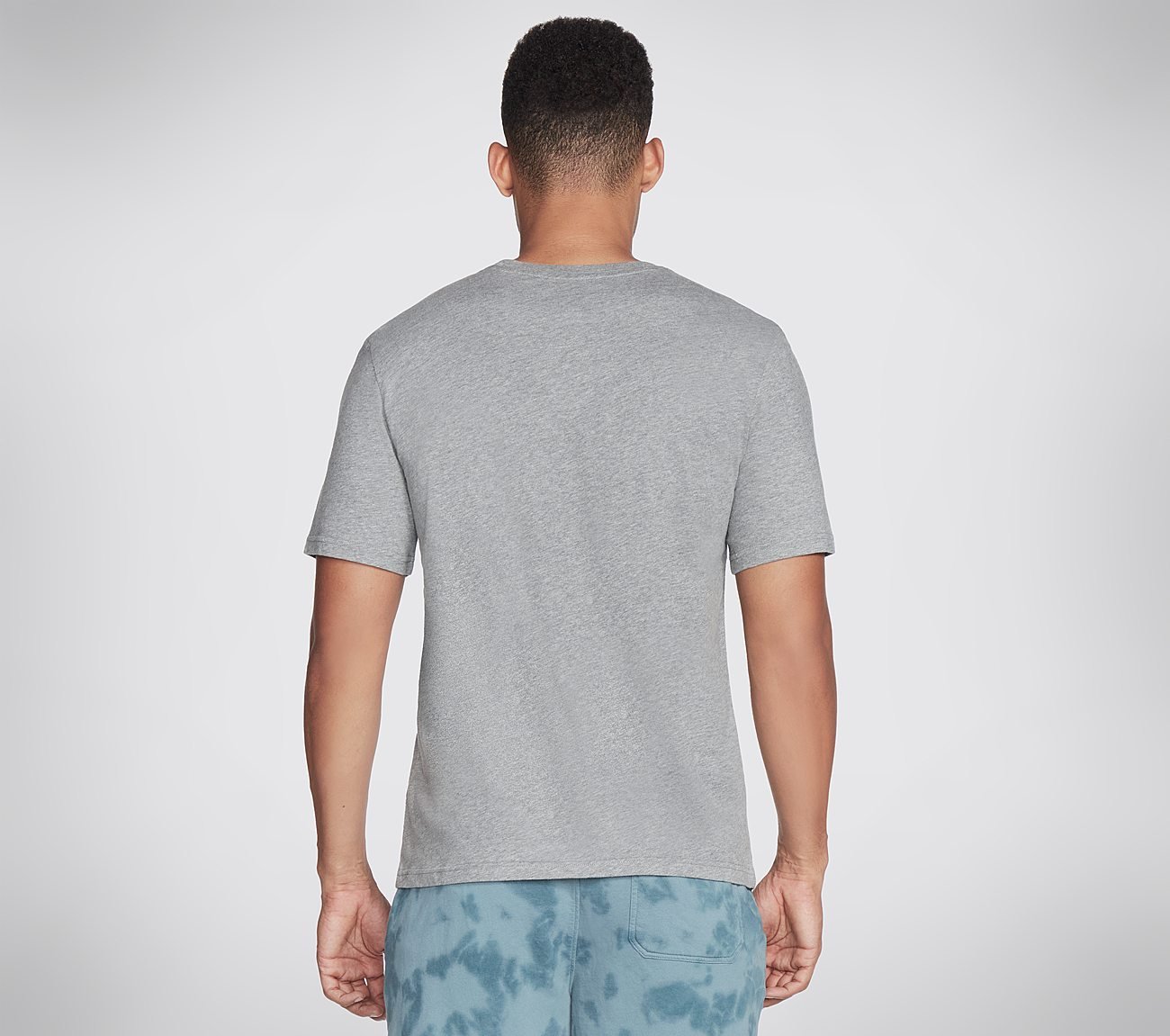 SKECHERS PIER TEE, LIGHT GREY Apparels Top View