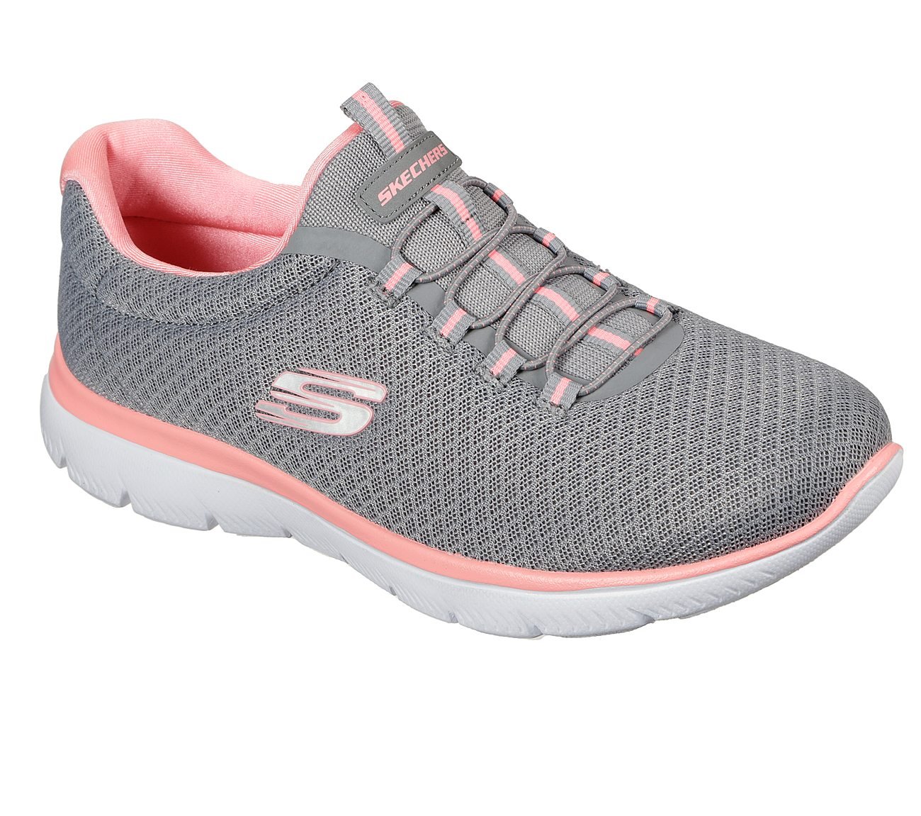 SUMMITS, GREY/PINK Footwear Right View